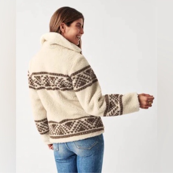 FAHERTY X B. YELLOWTAIL Sherpa Half-Zip Sweater - Picture 2 of 5